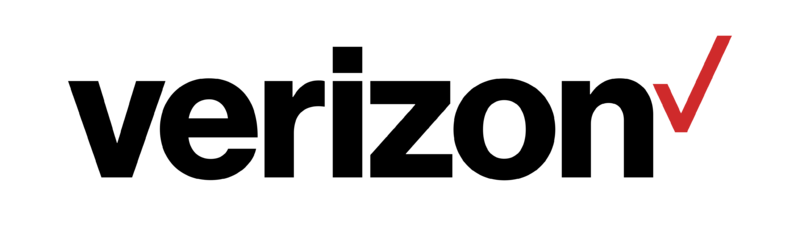Verizon official company logo featuring bold black text and the iconic red checkmark symbol.